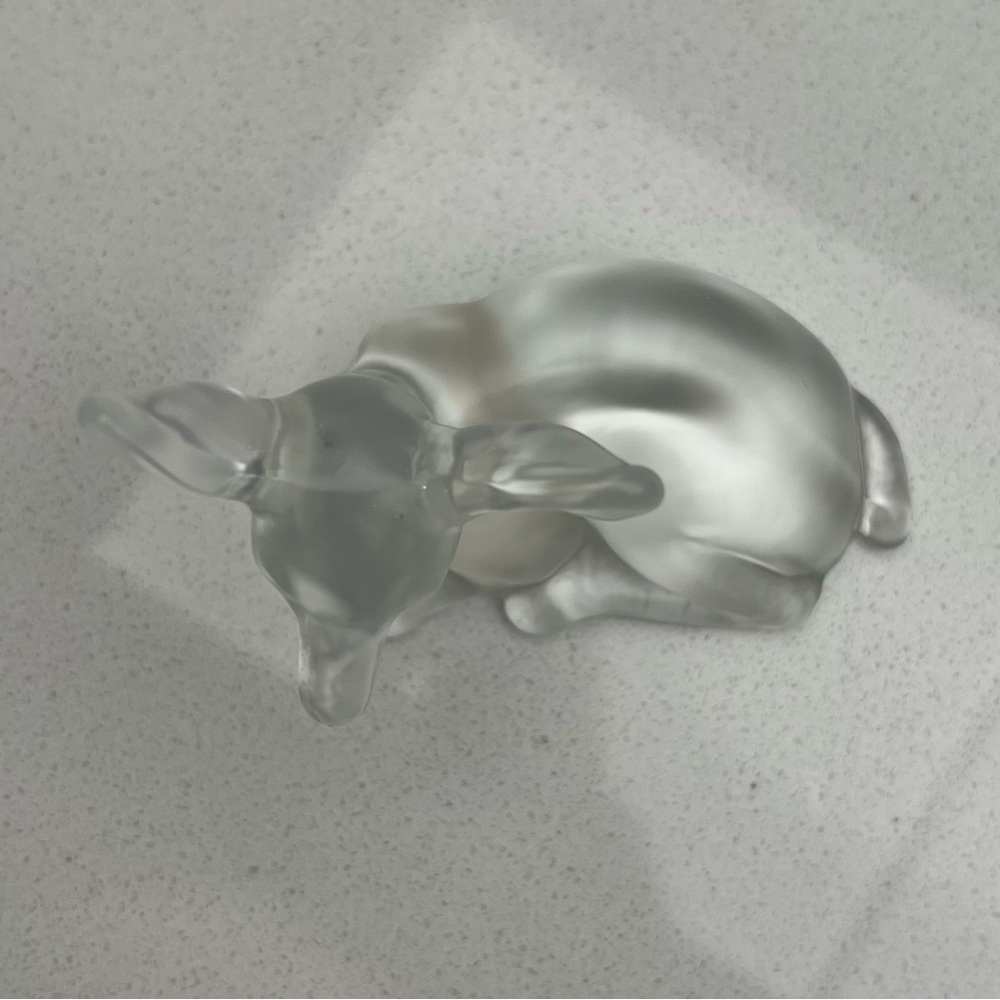 Vintage Fenton Clear Satin Fawn Deer - Picture 8 of 13
